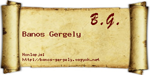 Banos Gergely névjegykártya